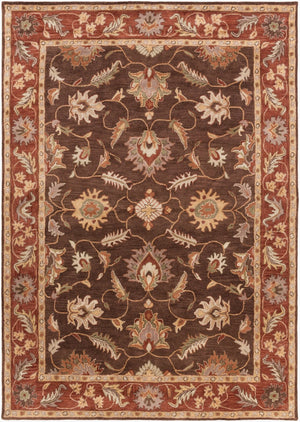 Livabliss Caesar Hand Tufted Wool Area Rug Traditional Pattern for Formal Living Dining Spaces Dark Brown, Rus 8' x 11' CAE1036-811