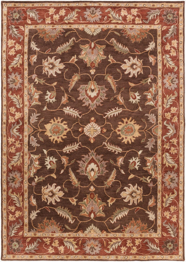 Livabliss Caesar Hand Tufted Wool Area Rug Traditional Pattern for Formal Living Dining Spaces Dark Brown, Rus 8' x 11' CAE1036-811