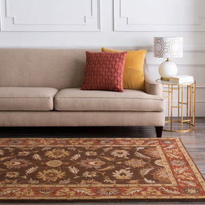 Livabliss Caesar Hand Tufted Wool Area Rug Traditional Pattern for Formal Living Dining Spaces Dark Brown, Rus 8' x 10' CAE1036-810OV