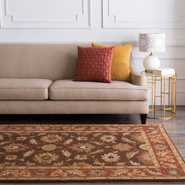 Livabliss Caesar Hand Tufted Wool Area Rug Traditional Pattern for Formal Living Dining Spaces Dark Brown, Rus 8' x 10' CAE1036-810OV