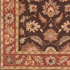 Livabliss Caesar Hand Tufted Wool Area Rug Traditional Pattern for Formal Living Dining Spaces Dark Brown, Rus 8' x 10' CAE1036-810OV