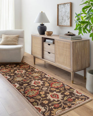 Livabliss Caesar Hand Tufted Wool Area Rug Artisan Crafted Traditional Style for Large Living Spaces Dark Brown, Bro 6' x 6' Round CAE1051-6RD