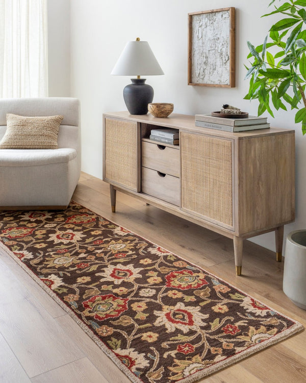 Livabliss Caesar Hand Tufted Wool Area Rug Artisan Crafted Traditional Style for Large Living Spaces Dark Brown, Bro 6' x 6' Round CAE1051-6RD