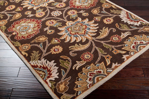 Livabliss Caesar Hand Tufted Wool Area Rug Artisan Crafted Traditional Style for Large Living Spaces Dark Brown, Bro 6' x 6' Round CAE1051-6RD