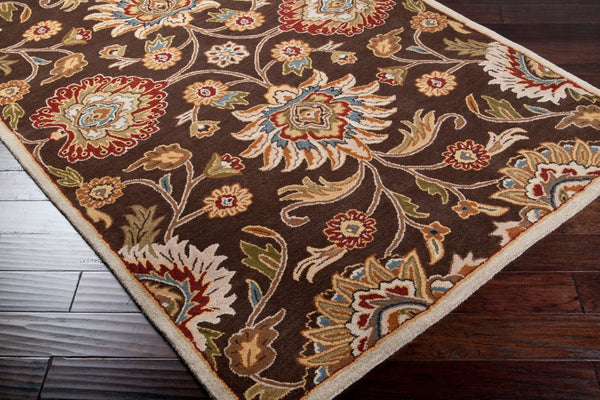 Livabliss Caesar Hand Tufted Wool Area Rug Artisan Crafted Traditional Style for Large Living Spaces Dark Brown, Bro 6' x 6' Round CAE1051-6RD