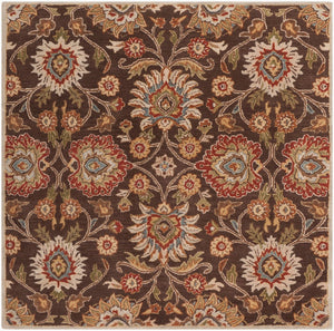 Livabliss Caesar Hand Tufted Wool Area Rug Artisan Crafted Traditional Style for Large Living Spaces Dark Brown, Bro 9'9" x 9'9" Square CAE1051-99SQ