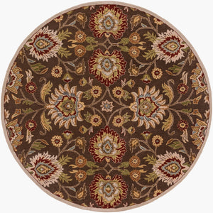 Livabliss Caesar Hand Tufted Wool Area Rug Artisan Crafted Traditional Style for Large Living Spaces Dark Brown, Bro 8' x 8' Round CAE1051-8RD