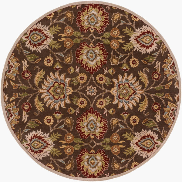 Livabliss Caesar Hand Tufted Wool Area Rug Artisan Crafted Traditional Style for Large Living Spaces Dark Brown, Bro 8' x 8' Round CAE1051-8RD