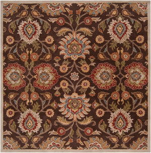 Livabliss Caesar Hand Tufted Wool Area Rug Artisan Crafted Traditional Style for Large Living Spaces Dark Brown, Bro 8' x 8' Square CAE1051-8SQ