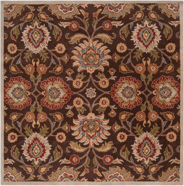 Livabliss Caesar Hand Tufted Wool Area Rug Artisan Crafted Traditional Style for Large Living Spaces Dark Brown, Bro 8' x 8' Square CAE1051-8SQ