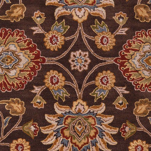 Livabliss Caesar Hand Tufted Wool Area Rug Artisan Crafted Traditional Style for Large Living Spaces Dark Brown, Bro 6' x 6' Round CAE1051-6RD