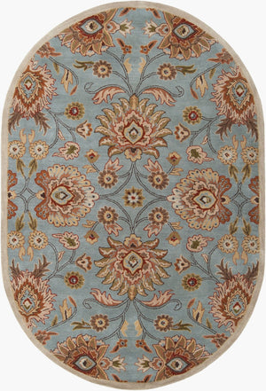 Livabliss Caesar Hand Tufted Wool Area Rug Artisan Crafted Traditional Pattern for Large Living Spaces Medium Gray, Ta 6' x 9' Oval CAE1052-69OV