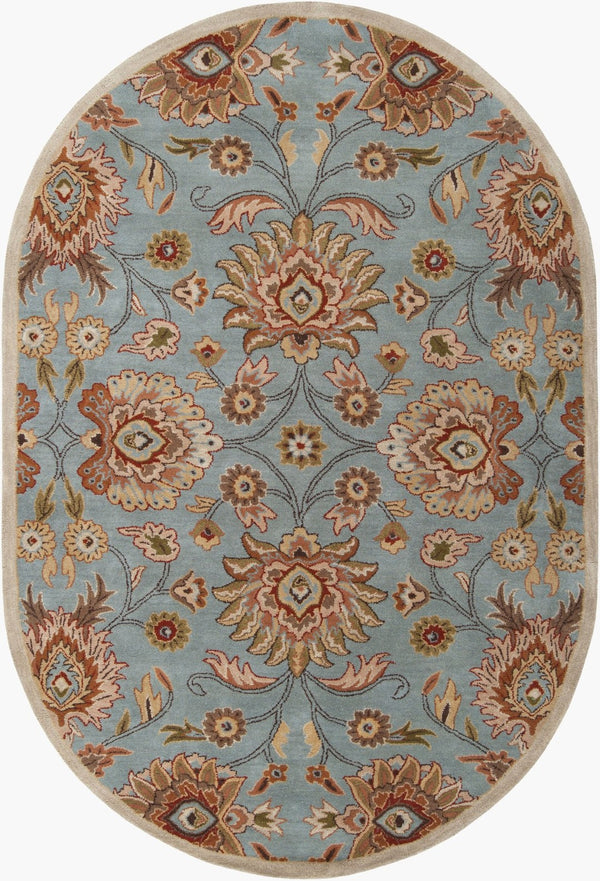 Livabliss Caesar Hand Tufted Wool Area Rug Artisan Crafted Traditional Pattern for Large Living Spaces Medium Gray, Ta 6' x 9' Oval CAE1052-69OV