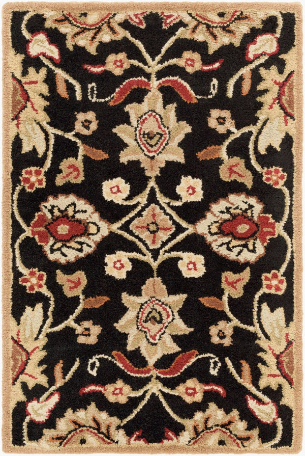 Livabliss Caesar Hand Tufted Wool Area Rug Traditional Pattern for Living or Dining Rooms Black, Brown 2' x 3' CAE1053-23