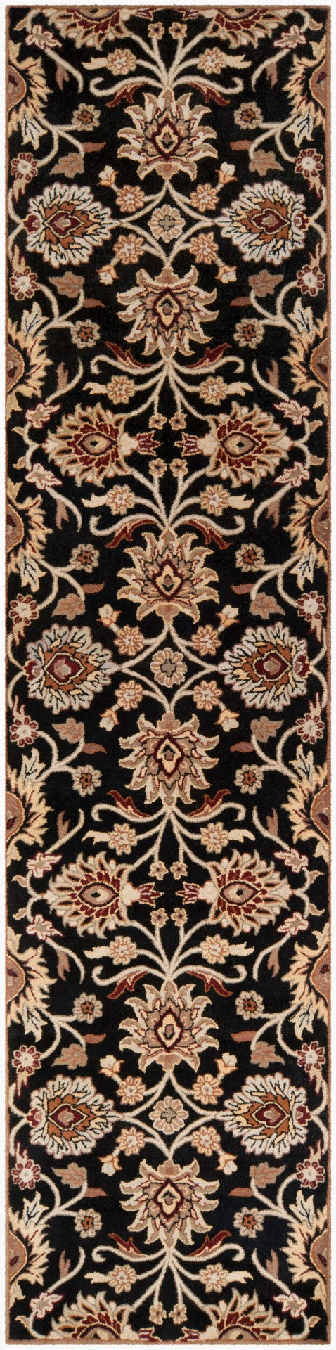 Livabliss Caesar Hand Tufted Wool Area Rug Traditional Pattern for Living or Dining Rooms Black, Brown 2'6" x 8' CAE1053-268