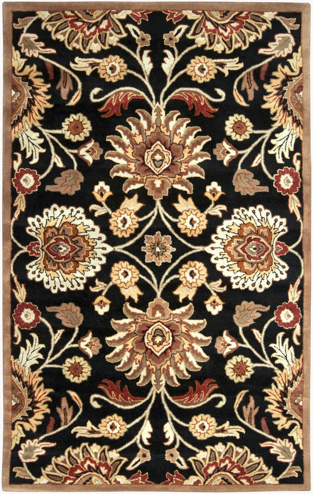 Livabliss Caesar Hand Tufted Wool Area Rug Traditional Pattern for Living or Dining Rooms Black, Brown 10' x 14' CAE1053-1014