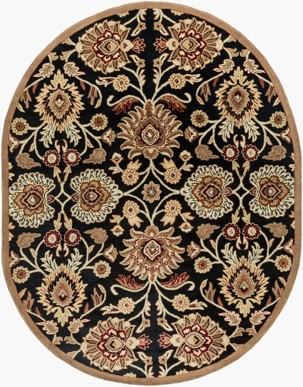 Livabliss Caesar Hand Tufted Wool Area Rug Traditional Pattern for Living or Dining Rooms Black, Brown 8' x 10' CAE1053-810OV