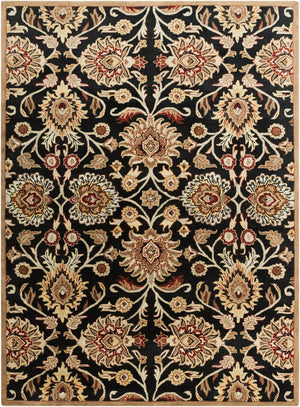 Livabliss Caesar Hand Tufted Wool Area Rug Traditional Pattern for Living or Dining Rooms Black, Brown 8' x 11' CAE1053-811