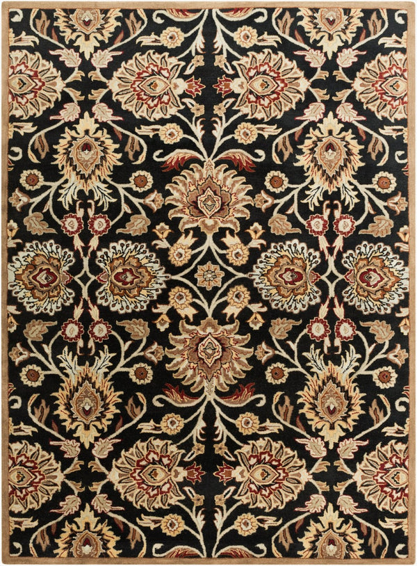 Livabliss Caesar Hand Tufted Wool Area Rug Traditional Pattern for Living or Dining Rooms Black, Brown 8' x 11' CAE1053-811