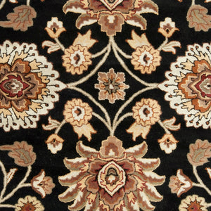 Livabliss Caesar Hand Tufted Wool Area Rug Traditional Pattern for Living or Dining Rooms Black, Brown 4' x 4' Round CAE1053-4RD