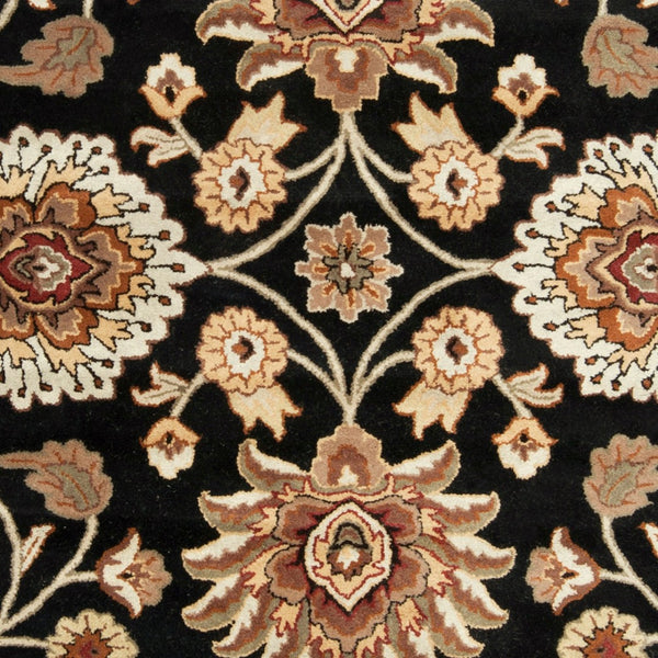 Livabliss Caesar Hand Tufted Wool Area Rug Traditional Pattern for Living or Dining Rooms Black, Brown 4' x 4' Round CAE1053-4RD
