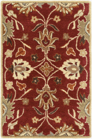 Livabliss Caesar Hand Tufted Wool Area Rug Traditional Pattern for Living Dining Room Decor Dark Red, Musta 2' x 3' CAE1061-23