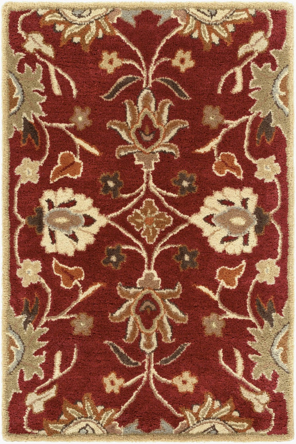 Livabliss Caesar Hand Tufted Wool Area Rug Traditional Pattern for Living Dining Room Decor Dark Red, Musta 2' x 3' CAE1061-23