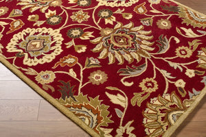 Livabliss Caesar Hand Tufted Wool Area Rug Traditional Pattern for Living Dining Room Decor Dark Red, Musta 9'9" x 9'9" Square CAE1061-99SQ