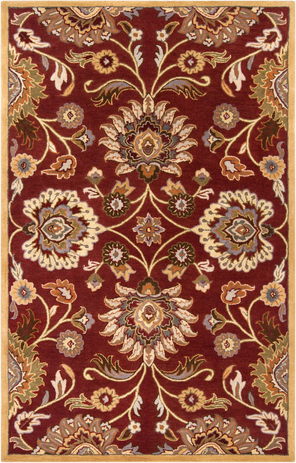 Livabliss Caesar Hand Tufted Wool Area Rug Traditional Pattern for Living Dining Room Decor Dark Red, Musta 9' x 12' CAE1061-912