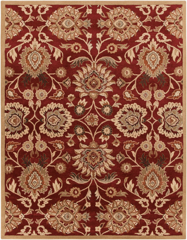 Livabliss Caesar Hand Tufted Wool Area Rug Traditional Pattern for Living Dining Room Decor Dark Red, Musta 7'6" x 9'6" CAE1061-7696