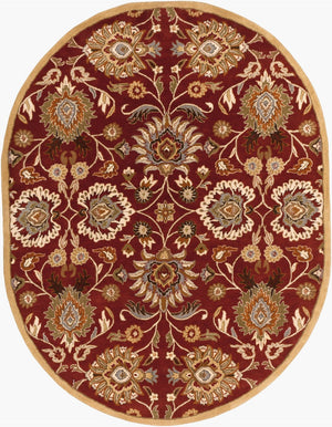 Livabliss Caesar Hand Tufted Wool Area Rug Traditional Pattern for Living Dining Room Decor Dark Red, Musta 8' x 10' CAE1061-810OV
