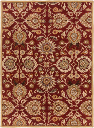 Livabliss Caesar Hand Tufted Wool Area Rug Traditional Pattern for Living Dining Room Decor Dark Red, Musta 8' x 11' CAE1061-811