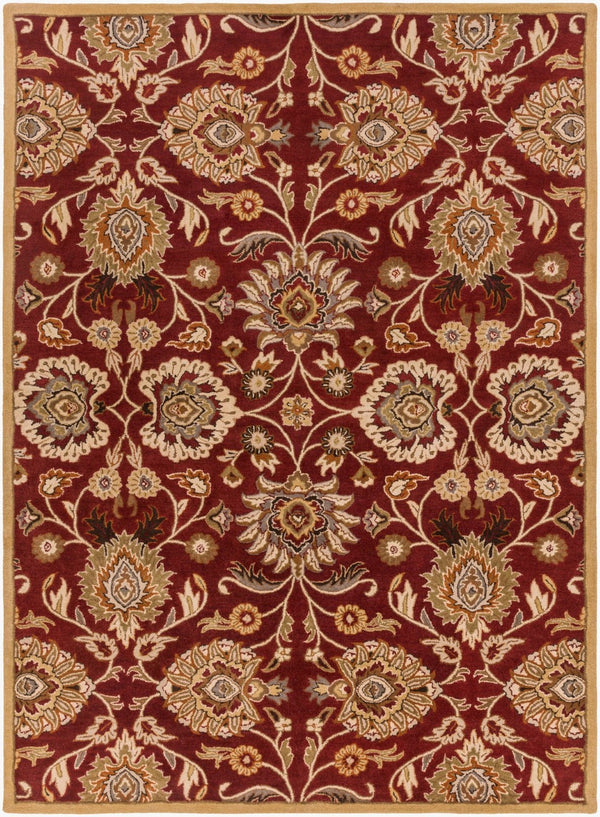 Livabliss Caesar Hand Tufted Wool Area Rug Traditional Pattern for Living Dining Room Decor Dark Red, Musta 8' x 11' CAE1061-811