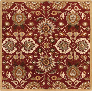 Livabliss Caesar Hand Tufted Wool Area Rug Traditional Pattern for Living Dining Room Decor Dark Red, Musta 9'9" x 9'9" Square CAE1061-99SQ