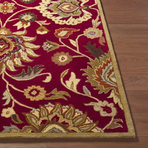 Livabliss Caesar Hand Tufted Wool Area Rug Traditional Pattern for Living Dining Room Decor Dark Red, Musta 9'9" x 9'9" Square CAE1061-99SQ