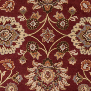 Livabliss Caesar Hand Tufted Wool Area Rug Traditional Pattern for Living Dining Room Decor Dark Red, Musta 9'9" x 9'9" Square CAE1061-99SQ