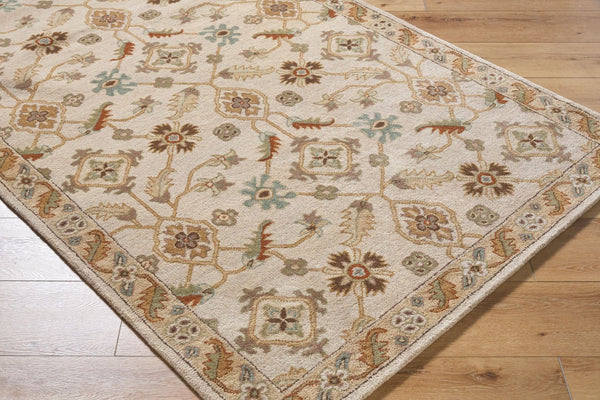 Livabliss Caesar Hand Tufted Wool Area Rug Traditional Pattern for Large Living Dining Rooms Dusty Sage, Tan 7'6" x 9'6" CAE1084-7696