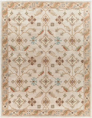 Livabliss Caesar Hand Tufted Wool Area Rug Traditional Pattern for Large Living Dining Rooms Dusty Sage, Tan 7'6" x 9'6" CAE1084-7696