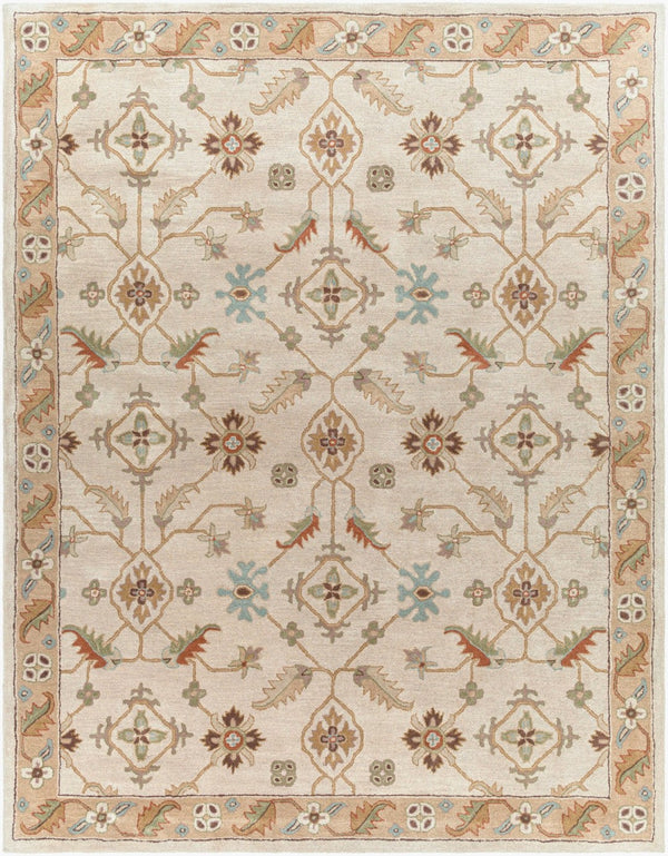 Livabliss Caesar Hand Tufted Wool Area Rug Traditional Pattern for Large Living Dining Rooms Dusty Sage, Tan 7'6" x 9'6" CAE1084-7696