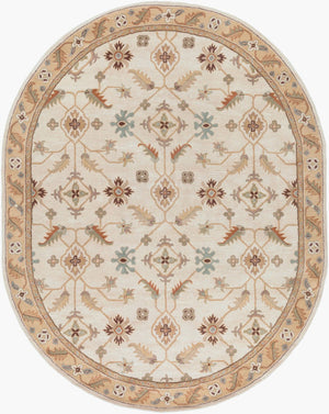 Livabliss Caesar Hand Tufted Wool Area Rug Traditional Pattern for Large Living Dining Rooms Dusty Sage, Tan 8' x 10' CAE1084-810OV