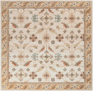 Livabliss Caesar Hand Tufted Wool Area Rug Traditional Pattern for Large Living Dining Rooms Dusty Sage, Tan 8' x 8' Square CAE1084-8SQ