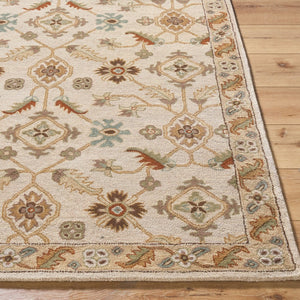 Livabliss Caesar Hand Tufted Wool Area Rug Traditional Pattern for Large Living Dining Rooms Dusty Sage, Tan 7'6" x 9'6" CAE1084-7696