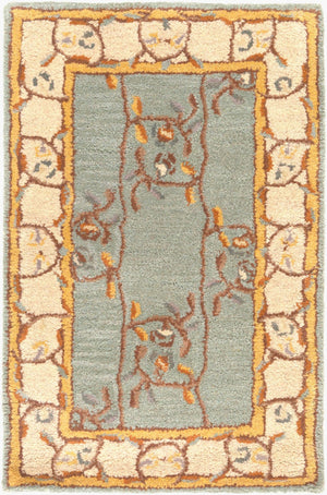 Livabliss Caesar Collection Hand Tufted Wool Area Rug Traditional Pattern for Large Living Spaces Sage, Beige 2' x 3' CAE1100-23