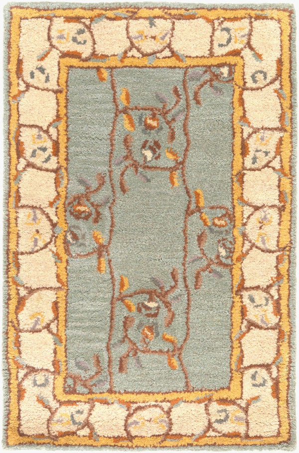 Livabliss Caesar Collection Hand Tufted Wool Area Rug Traditional Pattern for Large Living Spaces Sage, Beige 2' x 3' CAE1100-23