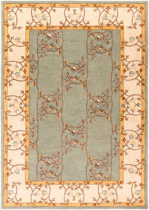 Livabliss Caesar Collection Hand Tufted Wool Area Rug Traditional Pattern for Large Living Spaces Sage, Beige 8' x 11' CAE1100-811