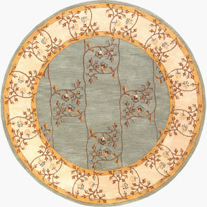 Livabliss Caesar Collection Hand Tufted Wool Area Rug Traditional Pattern for Large Living Spaces Sage, Beige 8' x 8' Round CAE1100-8RD