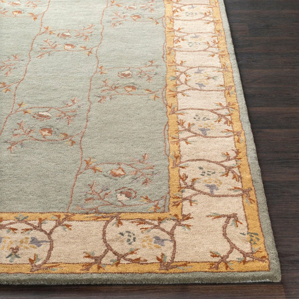 Livabliss Caesar Collection Hand Tufted Wool Area Rug Traditional Pattern for Large Living Spaces Sage, Beige 2'6" x 8' CAE1100-268