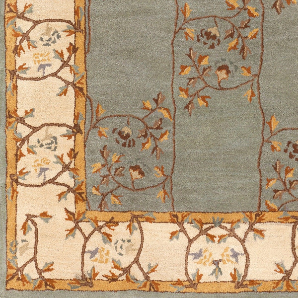 Livabliss Caesar Collection Hand Tufted Wool Area Rug Traditional Pattern for Large Living Spaces Sage, Beige 2'6" x 8' CAE1100-268
