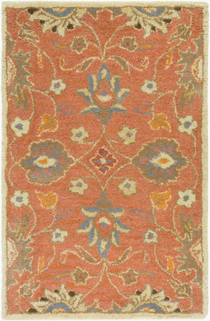Livabliss Caesar Hand Tufted Wool Area Rug Artisan Crafted Traditional Pattern for Living Room Burnt Orange, C 2' x 3' CAE1107-23