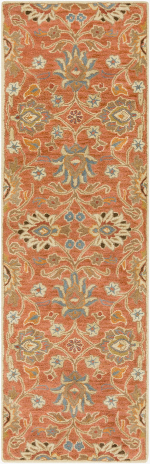 Livabliss Caesar Hand Tufted Wool Area Rug Artisan Crafted Traditional Pattern for Living Room Burnt Orange, C 2'6" x 8' CAE1107-268